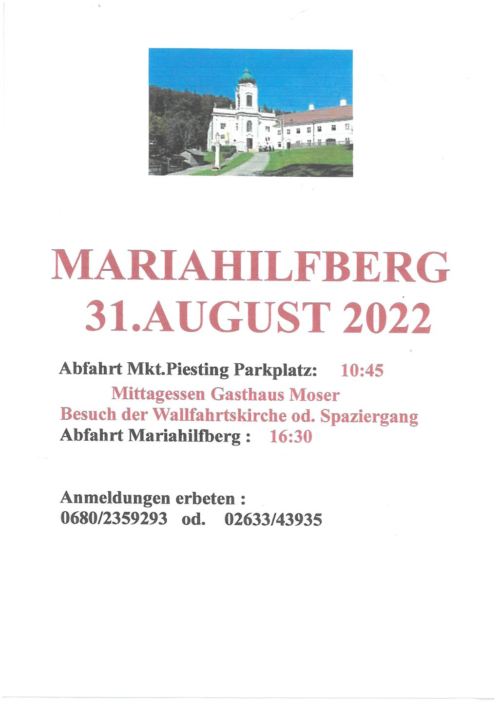 Ausflug Mariahilfberg  PVÖ